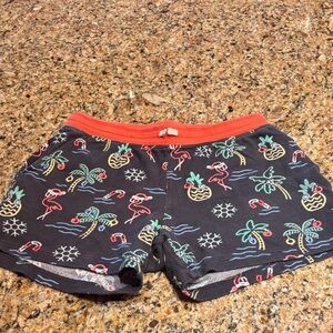 Chubbies Black Athletic Shorts with Colorful Tropical Print
